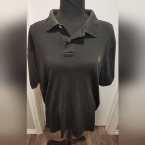 Black Polo Shirt with Embroidered Logo